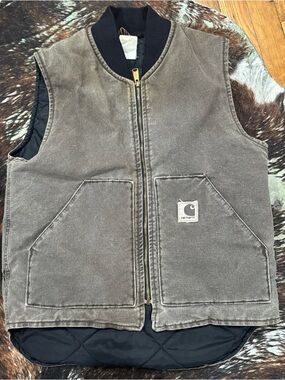 VTG CARHARTT V02 CHT - Men's Vintage Quilt Lined Canvas Vest MEDIUM
